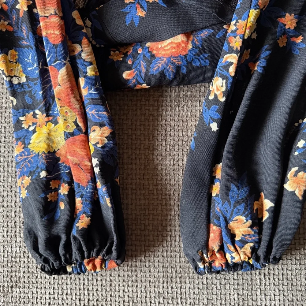 70s Floral Ruffle Top Sundays Child California S Boho Hippie Peplum Vintage - Picture 7 of 13